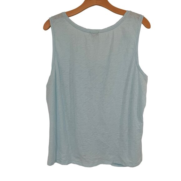 Talbots Light Blue Sleeveless Ruched Women's Tank Top size 3X  cotton - Picture 8 of 8